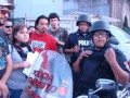 La policía municipal de San Pedro intentó desalojar a los manifestantes.